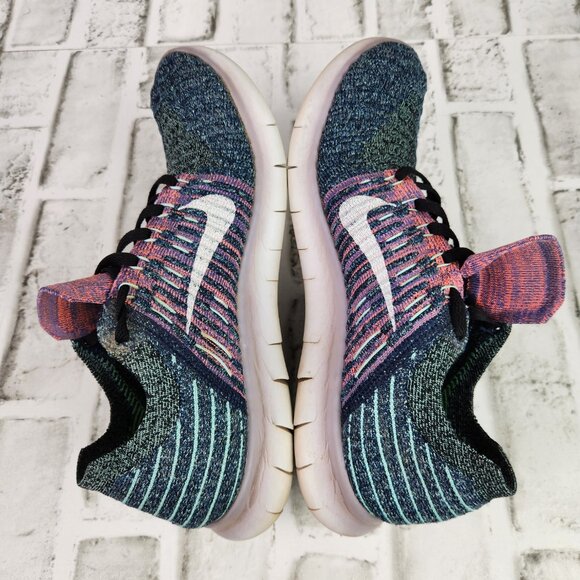 Nike Free RN Flyknit Women's Size 9 Multicolor Athletic Running Walk Gym Sneaker - Picture 7 of 10